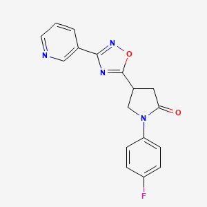 B2401816 1-(4-Fluorophenyl)-4-[3-(3-pyridyl)-1,2,4-oxadiazol-5-yl]-2-pyrrolidinone CAS No. 941917-76-6