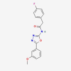 B2401817 2-(4-fluorophenyl)-N-(5-(3-methoxyphenyl)-1,3,4-oxadiazol-2-yl)acetamide CAS No. 941983-95-5