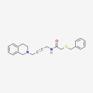 molecular formula C22H24N2OS B2401820 2-(苄硫基)-N-(4-(3,4-二氢异喹啉-2(1H)-基)丁-2-炔-1-基)乙酰胺 CAS No. 1351630-82-4