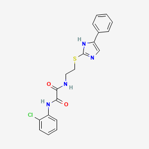 molecular formula C19H17ClN4O2S B2401821 N1-(2-氯苯基)-N2-(2-((4-苯基-1H-咪唑-2-基)硫基)乙基)草酰胺 CAS No. 897457-00-0