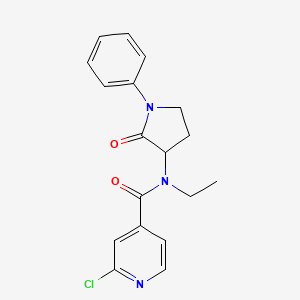 molecular formula C18H18ClN3O2 B2401840 2-chloro-N-ethyl-N-(2-oxo-1-phenylpyrrolidin-3-yl)pyridine-4-carboxamide CAS No. 1333559-78-6