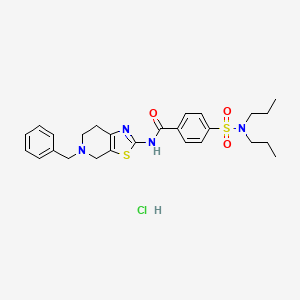 molecular formula C26H33ClN4O3S2 B2401852 N-(5-benzyl-4,5,6,7-tetrahydrothiazolo[5,4-c]pyridin-2-yl)-4-(N,N-dipropylsulfamoyl)benzamide hydrochloride CAS No. 1184989-88-5