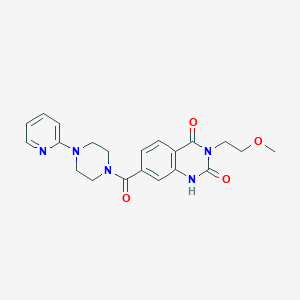 molecular formula C21H23N5O4 B2401859 3-(2-methoxyethyl)-7-(4-(pyridin-2-yl)piperazine-1-carbonyl)quinazoline-2,4(1H,3H)-dione CAS No. 958560-72-0