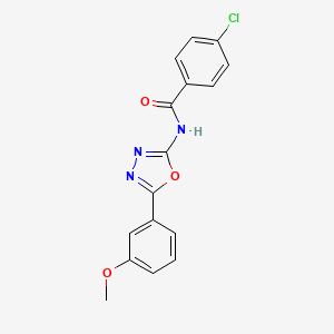 molecular formula C16H12ClN3O3 B2401872 4-氯-N-(5-(3-甲氧基苯基)-1,3,4-恶二唑-2-基)苯甲酰胺 CAS No. 865286-21-1