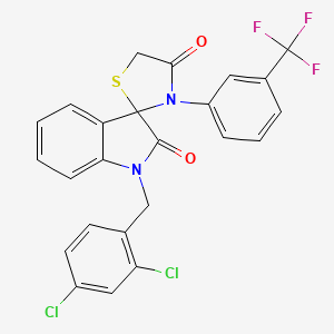 B2401881 1'-[(2,4-Dichlorophenyl)methyl]-3-[3-(trifluoromethyl)phenyl]spiro[1,3-thiazolidine-2,3'-indole]-2',4-dione CAS No. 338419-00-4