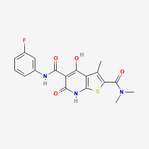 B2401890 N5-(3-fluorophenyl)-4-hydroxy-N2,N2,3-trimethyl-6-oxo-6,7-dihydrothieno[2,3-b]pyridine-2,5-dicarboxamide CAS No. 1251621-01-8