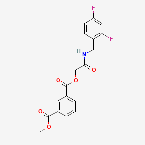 molecular formula C18H15F2NO5 B2401896 2-[(2,4-Difluorobenzyl)amino]-2-oxoethyl methyl benzene-1,3-dicarboxylate CAS No. 1291856-10-4