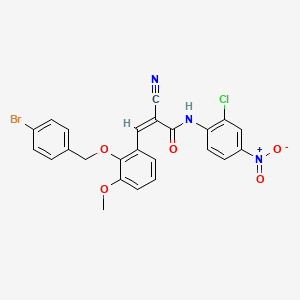 B2401897 (Z)-3-[2-[(4-Bromophenyl)methoxy]-3-methoxyphenyl]-N-(2-chloro-4-nitrophenyl)-2-cyanoprop-2-enamide CAS No. 522656-16-2