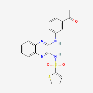 molecular formula C20H16N4O3S2 B2401902 N-[3-(3-acetylanilino)quinoxalin-2-yl]thiophene-2-sulfonamide CAS No. 573694-90-3