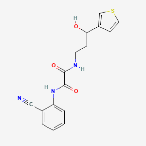 molecular formula C16H15N3O3S B2401905 N1-(2-cyanophenyl)-N2-(3-hydroxy-3-(thiophen-3-yl)propyl)oxalamide CAS No. 2034539-64-3