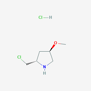 molecular formula C6H13Cl2NO B2401913 (2S,4R)-2-(Chloromethyl)-4-methoxypyrrolidine;hydrochloride CAS No. 2309433-08-5