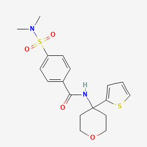 4-(N,N-dimethylsulfamoyl)-N-(4-(thiophen-2-yl)tetrahydro-2H-pyran-4-yl)benzamide