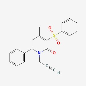 molecular formula C21H17NO3S B2401981 4-甲基-6-苯基-3-(苯基磺酰基)-1-(2-丙炔基)-2(1H)-吡啶酮 CAS No. 477873-05-5