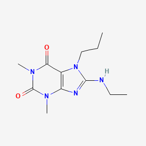 molecular formula C12H19N5O2 B2401986 8-(ethylamino)-1,3-dimethyl-7-propyl-1H-purine-2,6(3H,7H)-dione CAS No. 505081-19-6