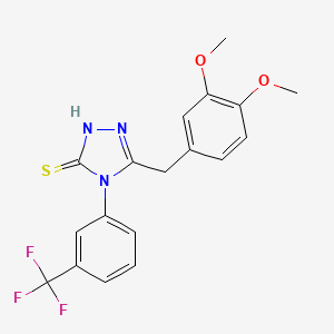 molecular formula C18H16F3N3O2S B2401989 5-(3,4-二甲氧基苄基)-4-(3-三氟甲基苯基)-4H-[1,2,4]三唑-3-硫醇 CAS No. 883019-83-8