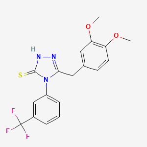 molecular formula C18H16F3N3O2S B2401989 5-(3,4-Dimethoxybenzyl)-4-(3-(trifluoromethyl)phenyl)-4H-1,2,4-triazole-3-thiol CAS No. 883019-83-8