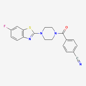 molecular formula C19H15FN4OS B2401994 4-[4-(6-氟-1,3-苯并噻唑-2-基)哌嗪-1-羰基]苯甲腈 CAS No. 897472-35-4