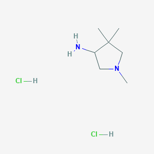 molecular formula C7H18Cl2N2 B2402014 1,4,4-Trimethylpyrrolidin-3-amine;dihydrochloride CAS No. 1316216-31-5