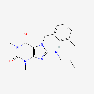 molecular formula C19H25N5O2 B2402019 8-(butylamino)-1,3-dimethyl-7-(3-methylbenzyl)-1H-purine-2,6(3H,7H)-dione CAS No. 359901-45-4