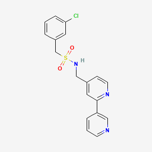 molecular formula C18H16ClN3O2S B2402020 N-([2,3'-bipyridin]-4-ylmethyl)-1-(3-chlorophenyl)methanesulfonamide CAS No. 2034562-46-2
