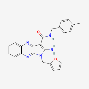 molecular formula C24H21N5O2 B2402021 2-amino-1-(furan-2-ylmethyl)-N-(4-methylbenzyl)-1H-pyrrolo[2,3-b]quinoxaline-3-carboxamide CAS No. 839703-24-1
