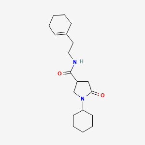 molecular formula C19H30N2O2 B2402034 N-[2-(cyclohexen-1-yl)ethyl]-1-cyclohexyl-5-oxopyrrolidine-3-carboxamide CAS No. 697779-06-9