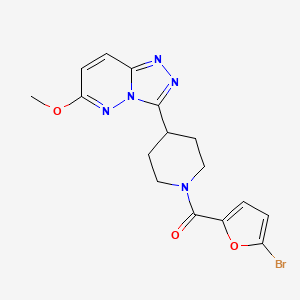 molecular formula C16H16BrN5O3 B2402068 1-(5-Bromofuran-2-carbonyl)-4-{6-methoxy-[1,2,4]triazolo[4,3-b]pyridazin-3-yl}piperidine CAS No. 2415465-67-5