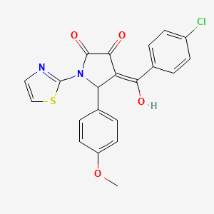 molecular formula C21H15ClN2O4S B2402084 4-(4-氯苯甲酰基)-3-羟基-5-(4-甲氧苯基)-1-(噻唑-2-基)-1H-吡咯-2(5H)-酮 CAS No. 332022-65-8