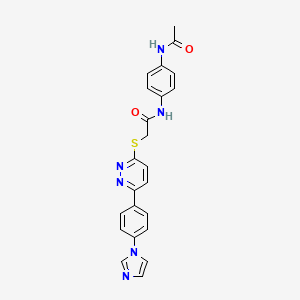 molecular formula C23H20N6O2S B2402086 N-(4-acetamidophenyl)-2-[6-(4-imidazol-1-ylphenyl)pyridazin-3-yl]sulfanylacetamide CAS No. 896320-83-5