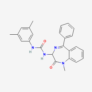 molecular formula C25H24N4O2 B2402088 1-(3,5-二甲苯基)-3-(1-甲基-2-氧代-5-苯基-2,3-二氢-1H-1,4-苯并二氮杂卓-3-基)脲 CAS No. 1048916-11-5