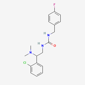 molecular formula C18H21ClFN3O B2402093 1-(2-(2-Chlorophenyl)-2-(dimethylamino)ethyl)-3-(4-fluorobenzyl)urea CAS No. 1206984-86-2