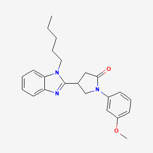 B2402098 1-(3-Methoxyphenyl)-4-(1-pentylbenzimidazol-2-yl)pyrrolidin-2-one CAS No. 845629-88-1