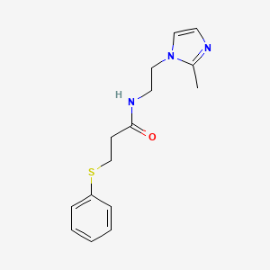 B2402106 N-(2-(2-methyl-1H-imidazol-1-yl)ethyl)-3-(phenylthio)propanamide CAS No. 1286705-22-3