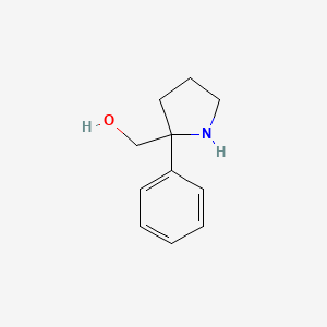 molecular formula C11H15NO B2402136 2-phenyl-2-Pyrrolidinemethanol CAS No. 160376-74-9
