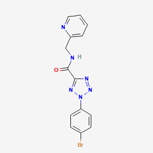 molecular formula C14H11BrN6O B2402139 2-(4-bromophenyl)-N-(pyridin-2-ylmethyl)-2H-tetrazole-5-carboxamide CAS No. 1396782-83-4