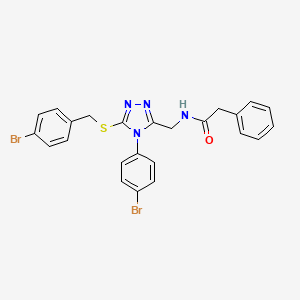 molecular formula C24H20Br2N4OS B2402142 N-((5-((4-bromobenzyl)thio)-4-(4-bromophenyl)-4H-1,2,4-triazol-3-yl)methyl)-2-phenylacetamide CAS No. 389071-51-6