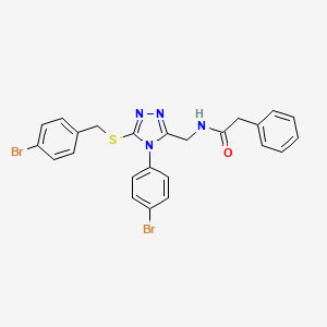 molecular formula C24H20Br2N4OS B2402142 N-((5-((4-溴苄基)硫代)-4-(4-溴苯基)-4H-1,2,4-三唑-3-基)甲基)-2-苯乙酰胺 CAS No. 389071-51-6