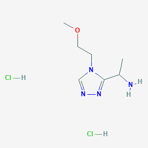 molecular formula C7H16Cl2N4O B2402146 1-[4-(2-Methoxyethyl)-1,2,4-triazol-3-yl]ethanamine;dihydrochloride CAS No. 1255717-33-9