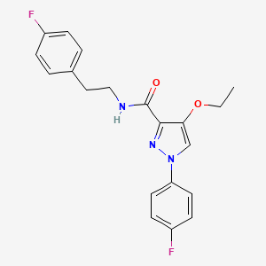 molecular formula C20H19F2N3O2 B2402149 4-乙氧基-N-(4-氟苯乙基)-1-(4-氟苯基)-1H-吡唑-3-甲酰胺 CAS No. 1171442-59-3