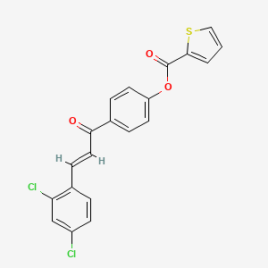 molecular formula C20H12Cl2O3S B2402153 4-[3-(2,4-Dichlorophenyl)acryloyl]phenyl 2-thiophenecarboxylate CAS No. 306730-08-5