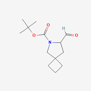 molecular formula C13H21NO3 B2402155 叔丁基 7-甲酰基-6-氮杂螺[3.4]辛烷-6-羧酸酯 CAS No. 2168764-87-0