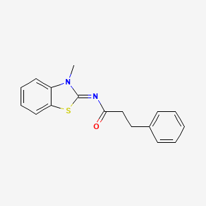 N-(3-methyl-1,3-benzothiazol-2-ylidene)-3-phenylpropanamide