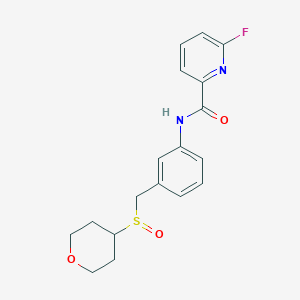 molecular formula C18H19FN2O3S B2402176 6-Fluoro-N-[3-(oxan-4-ylsulfinylmethyl)phenyl]pyridine-2-carboxamide CAS No. 2411244-01-2