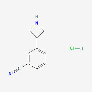 molecular formula C10H11ClN2 B2402182 3-(Azetidin-3-yl)benzonitrile hydrochloride CAS No. 1203796-57-9