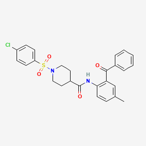 molecular formula C26H25ClN2O4S B2402184 N-(2-benzoyl-4-methylphenyl)-1-((4-chlorophenyl)sulfonyl)piperidine-4-carboxamide CAS No. 922481-54-7
