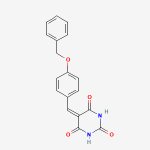 molecular formula C18H14N2O4 B2402192 5-{[4-(苄氧基)苯基]亚甲基}-2,4,6(1H,3H,5H)-嘧啶三酮 CAS No. 242473-63-8