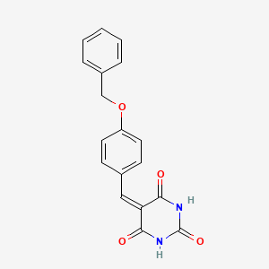 molecular formula C18H14N2O4 B2402192 5-{[4-(benzyloxy)phényl]méthylène}-2,4,6(1H,3H,5H)-pyrimidinetrione CAS No. 242473-63-8