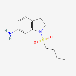 molecular formula C12H18N2O2S B2402199 1-(butane-1-sulfonyl)-2,3-dihydro-1H-indol-6-amine CAS No. 927997-10-2
