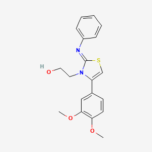 (Z)-2-(4-(3,4-dimethoxyphenyl)-2-(phenylimino)thiazol-3(2H)-yl)ethanol