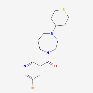 molecular formula C16H22BrN3OS B2402208 (5-bromopyridin-3-yl)(4-(tetrahydro-2H-thiopyran-4-yl)-1,4-diazepan-1-yl)methanone CAS No. 2034609-78-2